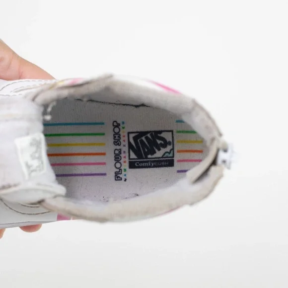 Vans x Flour Shop Rainbow High Tops Toddler Size 8 White Rainbow - Picture 12 of 13